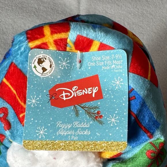 Disney Stitch Fuzzy Babba Non-Slip Slipper Socks Holiday Gifts Print One Size - Picture 3 of 10